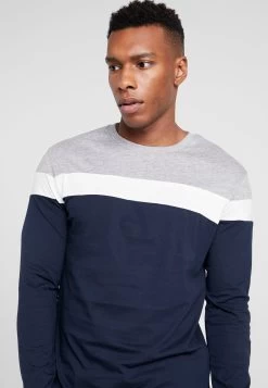 Pier One Camiseta De Manga Larga - Grey/Dark Blue -Tienda De Hombres Con Estilo fe00904878e347c082c5811f3750ffa3